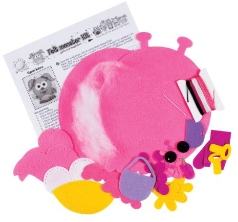 Craft Planet Felt Monster Craft Kit Sparkles, Height 20-30cm, Fuzzy Felt Fabric Crafts, Arts & Crafts Supplies, Craft Hobbies, Felt Toys Kits, Felting Craft Set, Sewing Embroidery Craft