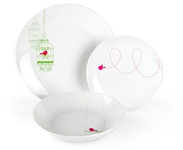 Excelsa Liberté Service de Table Blanc en Porcelaine de 18 pièces
