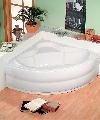 Eckbadewanne SIMONA 140x140x44cm, weiß, mit Wannenschürze, Ablaufgarnitur und Wannenfüssen