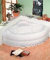 Eckbadewanne SIMONA 140x140x44cm, weiß, mit Wannenschürze, Ablaufgarnitur und Wannenfüssen