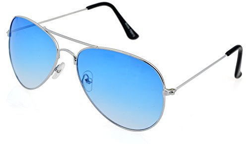 Lunettes de soleil Miobo style pilote avec charnière à ressort - Différentes couleurs - Bleu - Taille Unique