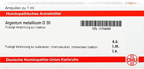 DHU Argentum metallicum D30 Ampullen, 8 St. Ampullen