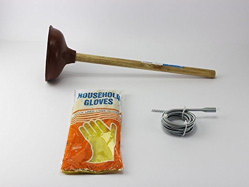 Abfluss Reinigung Rohrfrei Set Rohrreiniger Saugglocke Pümpel Spirale Handschuhe