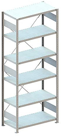 Steckregal CLIP verzinkt mit 6 Böden Grundreg