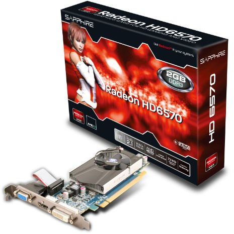 Sapphire HD6570 Grafikkarte (PCI-e, 2GB, GDDR3 Speicher, Dual-DVI, HDMI)