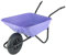 Walsall Wheelbarrows 90Ltr Shire Plastic Green Wheelbarrow Barrow in a Box, Lilac - Pneumatic Wheel