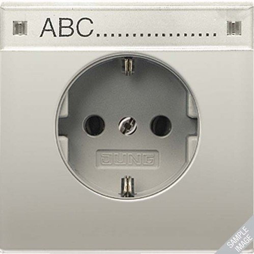 Jung AL 1520 NA Zubehör Stromversorgung Schuko Steckdose 16 A 250 V mit Schriftfeld 9 x 58 mm Serie LS Aluminium