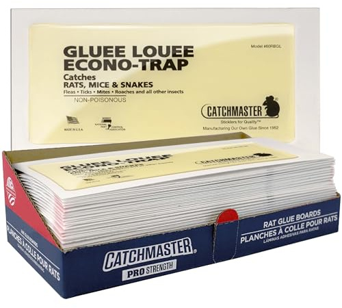 Catchmaster Gluee Louee Rat Extra Large Traps 30-PK, Heavy Duty Glue Trap, Mouse Traps for Home, Pest Control Adhesive Glue Boards for Inside House, Snake, Mice, & Spider Trap
