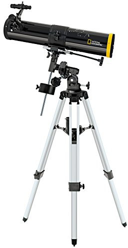 National Geographic Reflektor Teleskop 76/700 EQ mit äquatorialer Montierung, Stativ, Smartphone Kamera Adapter und umfangreichem Zubehör