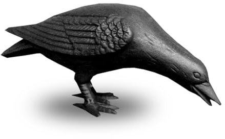 NACH Gusseisen Krähe Statue Kopf nach unten Rabe Große Gartenstatuen Krähe Garten Skulptur Vogel Figuren Home Decor Krähe Dekor Rabe Dekor Schwarz Vogel Statue 25,4 x 8,9 x 15,2 cm JS-90-7117