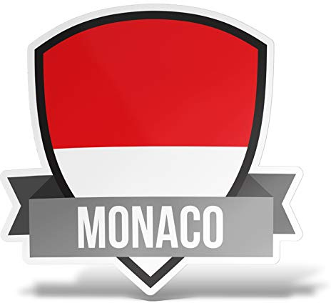 erreinge Aufkleber Fürstentum Monaco-Flaggen-Schild geformten Adhesive PVC für Abziehbild Tapete Auto Moto Helm Camper Laptop - 12 cm