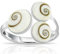 PLANETYS - Ring aus Sterling-Silber 925/1000, mit 3 Perlmutt, Auge der heiligen Lucia, Perlmutt, Auge der Heiligen Lucia