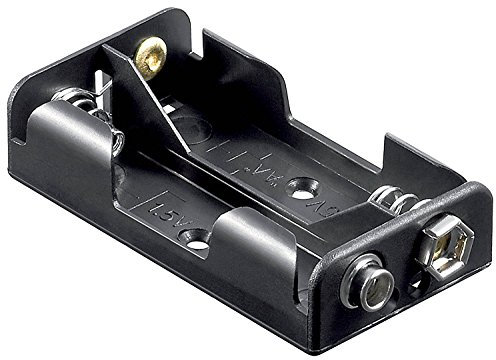 GOOBAY - Lote de 3 soportes para pilas (2 x AA), conector 9 V