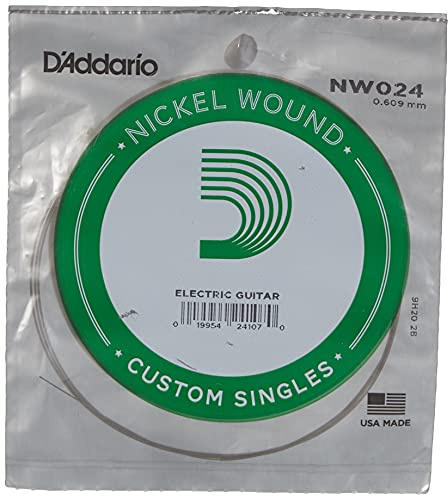D'Addario NW024 Nickel Wound Electric Guitar Single String, .024