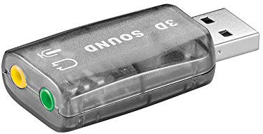 Wentronic USB 2.0 Soundkarte (USB A-Stecker auf 2x 3,5mm stereo Buchse)