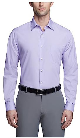 Van Heusen Chemise en popeline pour homme - Violet - 43 cm cou 81/84 cm manche(XL)