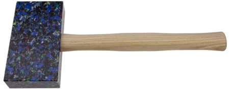 STUBAI SPENGLERHAMMER eckig 155 × 85 × 35 mm | Kunststoffkopf bunt | Hickorystiel ergonomisch | splitterfrei & schlagfest | Profi-Werkzeug für Spengler & Dachdecker | 278504