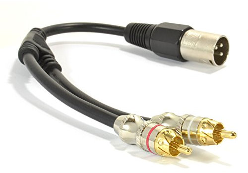 XLR Adaptateur Fiche vers 2 x Cinch RCA Fiche Adaptateur câble Cordon 25 cm
