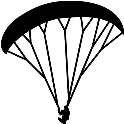 Samunshi® Paraglider Aufkleber Gleitschirm 10 x 10cm schwarz