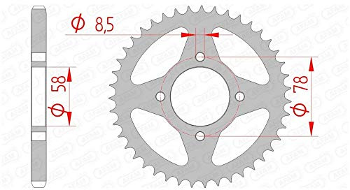 Stahl-Kettenrad AFAM 428-42Z (Silber)