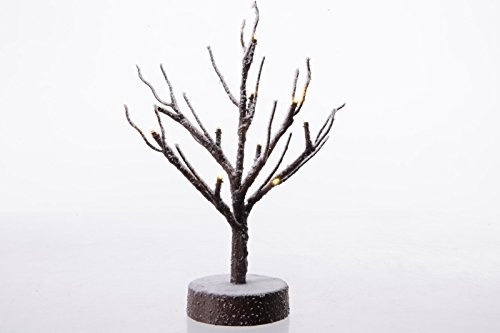 Kaemingk LED-Baum, 28 cm, Grün, Kunststoff, Winter, Bonsai, Batteriebetrieben, Weiß
