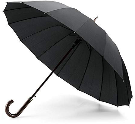 Esperanza London Parapluie Canne, 110 cm, Noir (Schwarz)