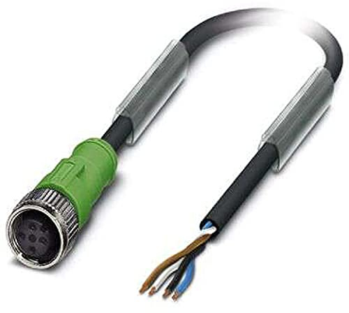 PHOENIX CONTACT SAC-4P-15.0-PUR/M12FS Sensor/Aktor-Kabel, 15m Kabellänge, 4 Polig, M12 Buchse Gerade, Schwarzgrau