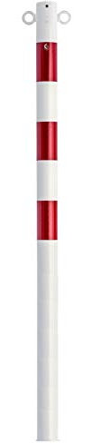 UvV Absperrpfosten rot/weiss - 60mm - ortsfest (zum Einbetonieren) - mit Oesen Länge 1200 mm