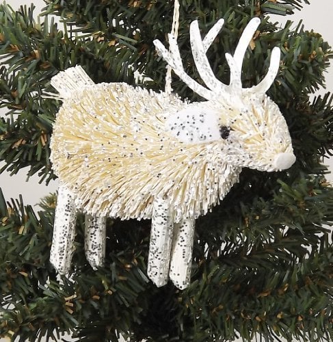 Gisela Graham bristle reindeer Christmas tree decoration