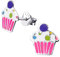 Laimons Mädchen Kids Kinder-Ohrstecker Ohrringe Kinderschmuck Muffin Kuchen Cupcake Gebäck pink weiß grün mit Glitzer aus Sterling Silber 925