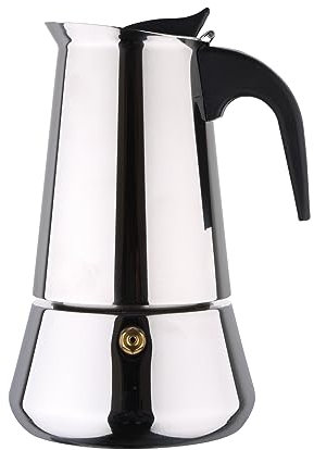 Bergner Q0438 6 C Cafetera Espresso para 6 Tazas en Acero Inoxidable Apta para inducción, Centimeters