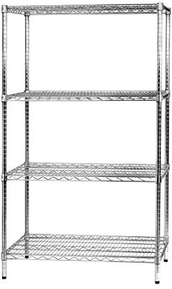 Archimede Sistema Componibile, Scaffale Quattro Ripiani, Grigio (Cromato), 91 x 61 x 160 cm