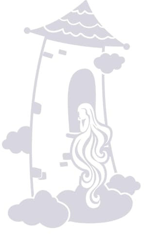 CLICKANDPRINT Aufkleber » Rapunzel, 130x79,0cm, Transparent • Wandtattoo / Wandaufkleber / Wandsticker / Wanddeko / Vinyl