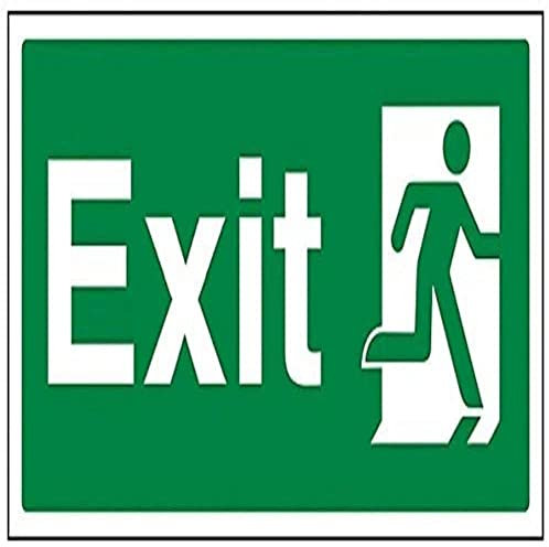 vsafety 21009 ay-r Sicherer Zustand Exit Schild, Final Exit Man rechts, Landschaft, 1 mm starrer Kunststoff, 300 mm x 150 mm, grün