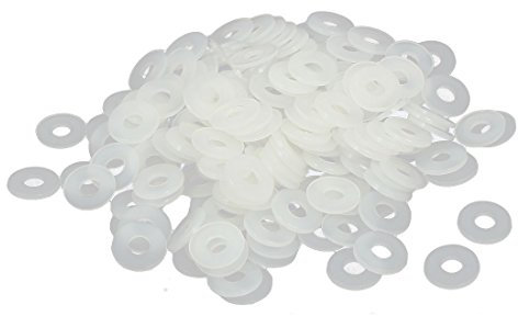 sourcing map M4 x 10mm x 1mm Nylon Plat Tampons Isolantes Rondelles Joints Attache 200PCS