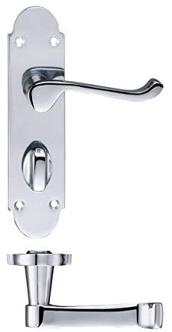Epsom Door Handle Bathroom Set 170mm X 40mm Polished Chrome