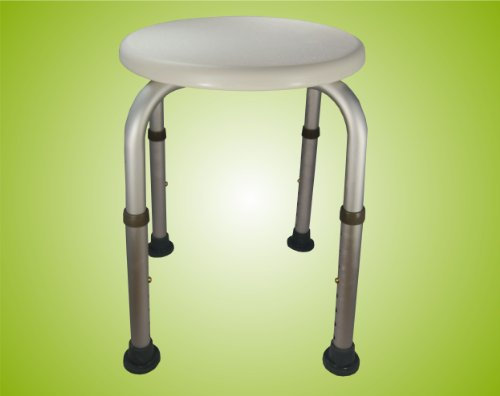 Teckmedi Duschhocker höhenverstellbar, Badehocker, Hocker, Duschstuhl, Duschsitz, Duschschemel, rund, Farbe:weiß Top-Qualität