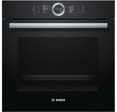 Bosch HBG676EB6 Serie 8 Smarter Einbau-Backofen, 60 x 60cm, Made in Germany, Pyrolyse Selbstreinigung, Bosch Assist Backeinstellung auf Knopfdruck, PerfectBake Backsensor, PerfectRoast Bratthermometer