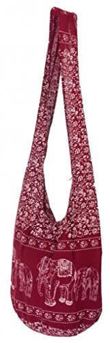 Lofbaz Damen Elephant Cotton Umhängetasche Tasche Burgund