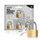 com-four® 5X Mini Gepäck-Vorhängeschloss - Gepäckschloss aus Messing - Kleines Kofferschloss für Gepäck und Reisetaschen