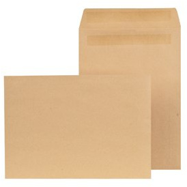 REALPACK Briefumschläge, C5, A5, selbstklebend, 90 g/m², Braun, 500 Stück