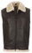 Hollert German Leather Fashion Lammfellweste - FIRMINIUS mit Kragen Herren Weste aus hochwertigem Merino Lammfell und Echtleder Größe 3XL, Farbe Espresso