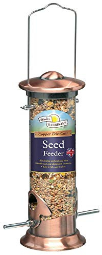Walter Harrison's Wild Bird Seed Feeder, Copper Plated, Large 51 cm | Durable Copper Plated Design, Easy Fill Opening, Removable Parts for Cleaning, Attracts Various Wild Birds