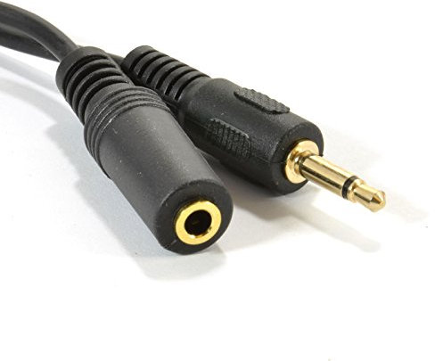 kenable Cable alargador de Conector Mono de 3,5 mm a Enchufe de 3,5 mm, Dorado, 3 m
