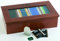 APS Teebox - Scatola da tè in legno premium con finestra di visualizzazione, 4 scomparti per 30 bustine di tè ciascuna, il coperchio rimane aperto