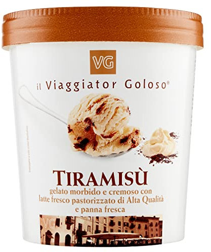 il Viaggiator Goloso Gelato Morbido e Cremoso Gusto Tiramisù, 850ml (Surgelato)