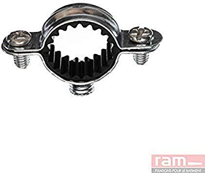 Ram - Collier Simple Isophonique Acier, 16mm, Argent, Sachet de 10