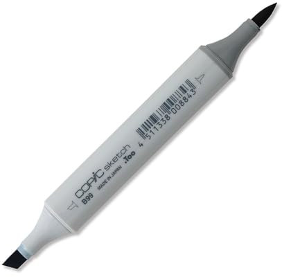 COPIC Sketch Marker Typ B - 99, Agate, professioneller Pinselmarker, mit einer Super-Brush-Spitze und einer Medium-Broad-Spitze