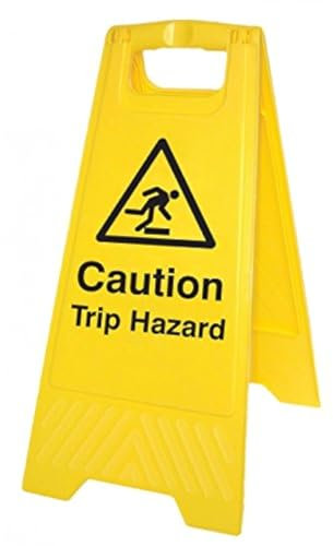 Caledonia Signs 58521 Free-Standing Floor Sign, Caution Trip Hazard