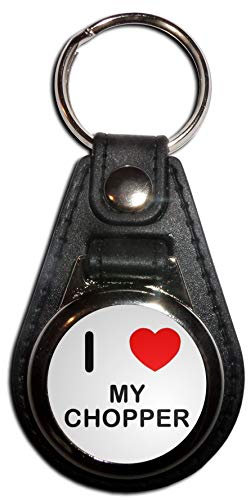 I Love My Chopper - Black Plastic Medallion Key Ring